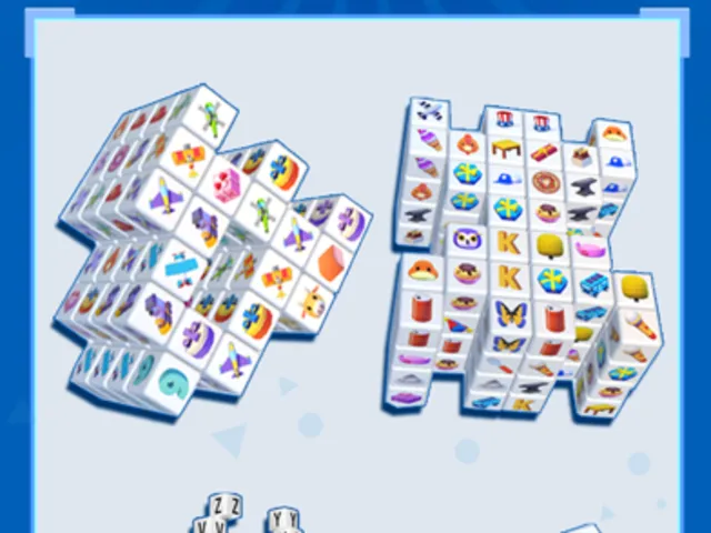 Schermata di gioco di Cube Master 3D con due cubi 3D pieni di icone colorate da abbinare